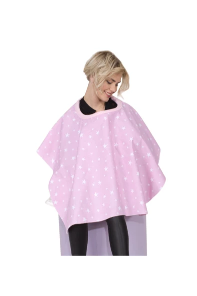 SEVİ BEBE Anne Emzirme Örtüsü Önlüğü Art-6280 Pembe Yıldız ürün görseli 1