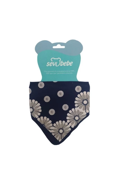 SEVİ BEBE Fular Önlük Mavi Desenli - Resim 2