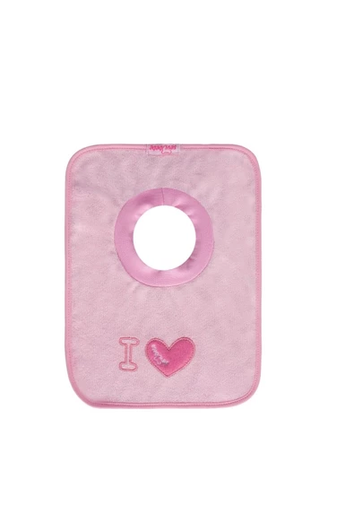SEVİ BEBE Unisex Bebek Pembe Yakalı Havlu Önlük ürün görseli 1
