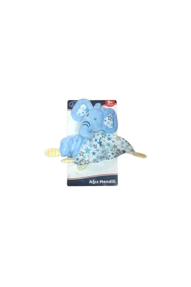 JUSSO Toys Peluşlu Ağız Mendili - Mavi Fil ürün görseli 1