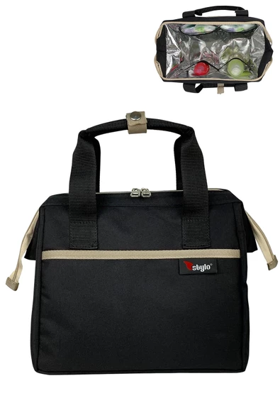 Stylo Beach Bag Termos Çanta - Siyah - Resim 2