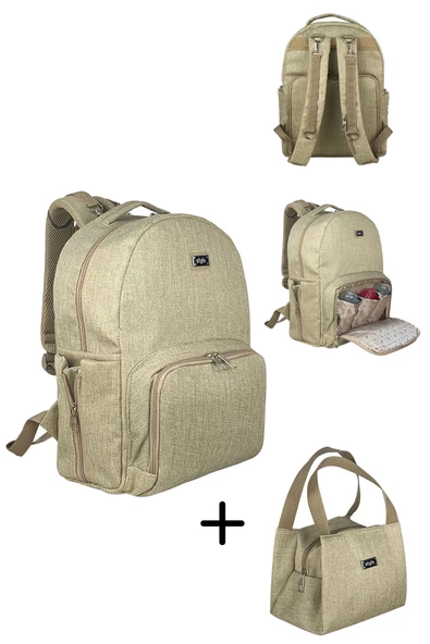 Stylo Duo Bej Backpack For Mothers Anne Bebek Bakım Sırt Çantası ürün görseli 1