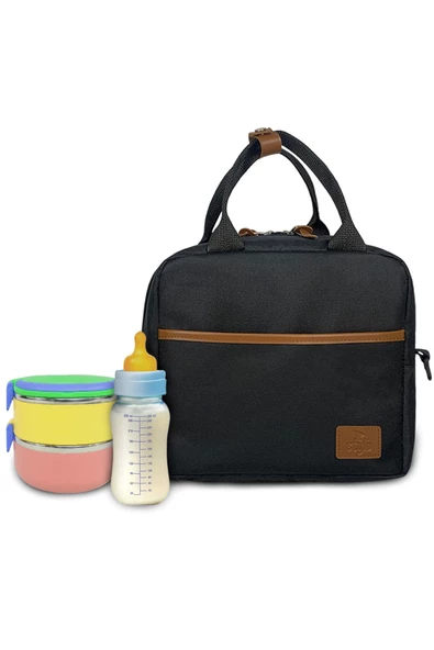Stylo Food Bag Siyah Isı Yalıtımlı Termal Çanta Mama Ve Yemek Taşıma Beslenme Çantası ürün görseli 1