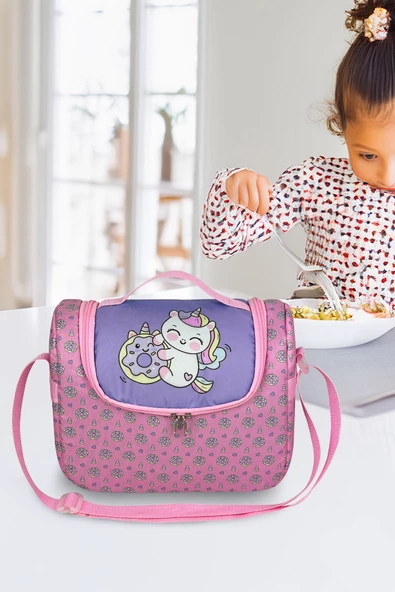 Bye Bye Yummy Okul Öncesi Kreş Çocuk El ve Omuz Termo Beslenme Çantası-Unicorn ürün görseli 1
