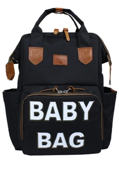 Stylo Monaco Baby Bag Baskılı Anne Bebek Bakım Sırt Çantası - Beyaz Baskı ürün görseli 1