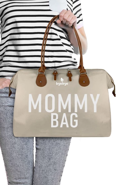 Bye Bye Mommy Bag Anne Bebek Bakım ve Kadın Çantası-Bej ürün görseli 1