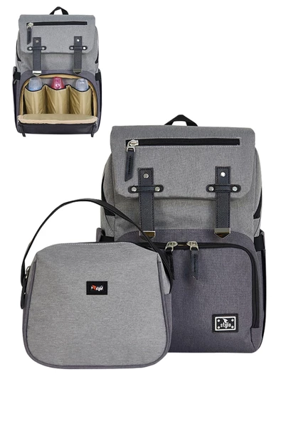Stylo Working Mothers Bag Bebek Bakım Sırt Çantası-Füme ürün görseli 1