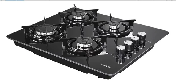 Kumtel KO-40 TSHDF Oval Kenarlı Doğalgazlı Siyah Cam Set Üstü Ocak ürün görseli 1