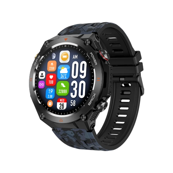 Zcwatch V1024 GPS Outdoor Tank2, Bt Call, Spor Sağlık, 1 ATM Profesyonel Akıllı Saat ürün görseli 1