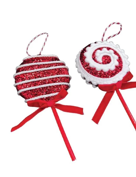 Yılbaşı Ağaç Süsü Kırmızı Sosyete Şekeri 15 Cm 2 Li ürün görseli 1