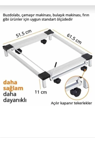 Beyaz Eşya Altlığı Buzdolabı Bulaşık Çamaşır Makinesi Taşıma Altlığı Metal Çeksür 60*51  1061-CN ürün görseli 1