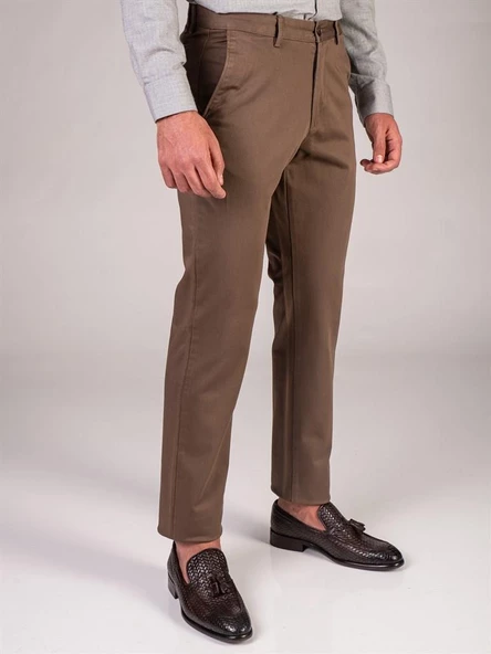 Yazı Klasik Fit Likralı Erkek Kanvas Pantolon-7078 ürün görseli 1