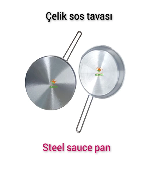 Çelik Sosluk Çelik Sos Tavası 20 cm Ebatlı büyük boy 430 kalite Çelik Sos Tavası iki adet ürün görseli 1