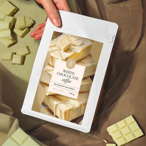 White Chocolate Coffe Beyaz Çikolata Aromalı Kahve Çekirdek Kahve 200 gr ürün görseli 1