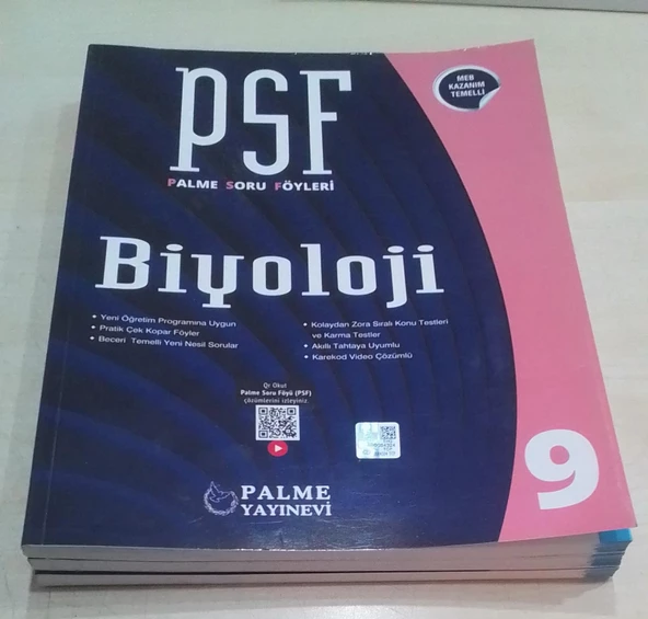 PALME YAYINEVİ - Psf Palme Soru Föyleri - 9. Sınıf Biyoloji ürün görseli 1