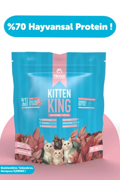 Pawgo Kitten King 2 Kg Hypoallergenic Tavuk Etli Premium Yavru Kedi Maması ürün görseli 1