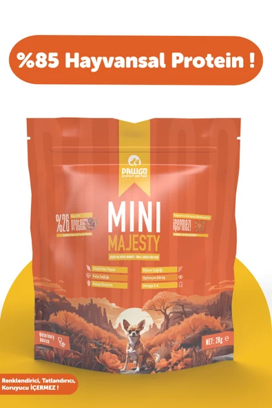 Pawgo Mini Majesty 2 Kg Küçük Irk Kuzu Etli Premium Yetişkin Köpek Maması ürün görseli 1