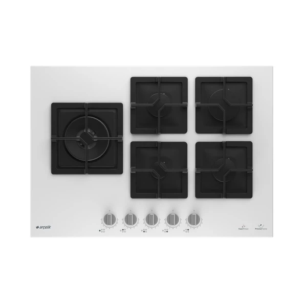 Arçelik OCD K 752-2 DWKYB Wok Gözlü Beyaz Cam Ankastre Ocak ürün görseli 1