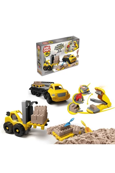 Forklift Operatör Kum Seti (750 Gr.) - Art Craft Kinetik Kum Seti - Oyun Kumu - Art Sand Kumu ürün görseli 1
