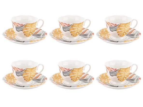 Tantitoni Gold Leaves 6 Kişilik Kahve Fincan Takımı ürün görseli 1