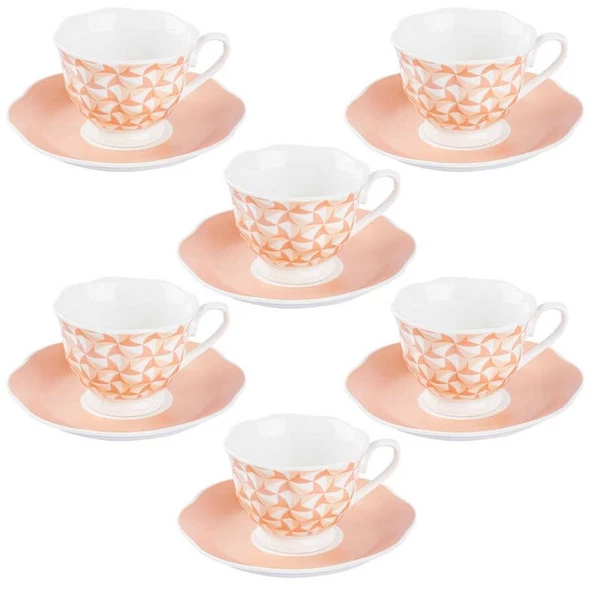 Tantitoni Pink Wind 6 Kişilik Kahve Fincan Takımı ürün görseli 1