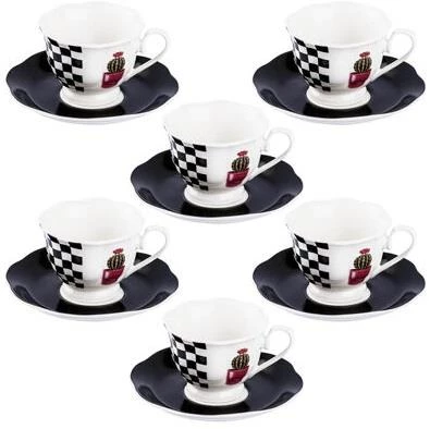 Tantitoni White And Black 6 Kişilik Kahve Fincan Takımı ürün görseli 1