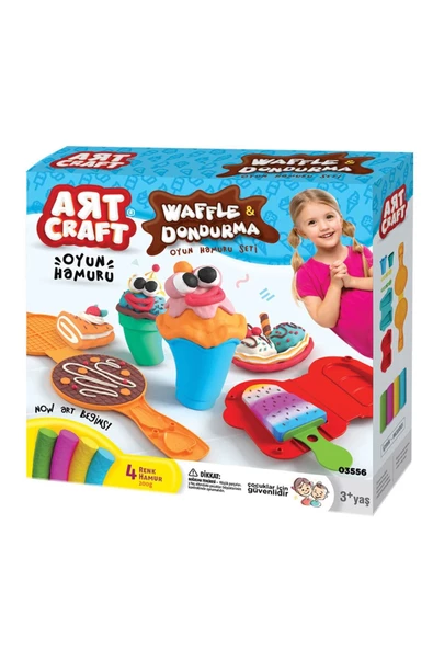 Waffle & Dondurma Hamur Seti (200 Gr.) - Oyun Hamuru Seti - Hamur Setleri - Hamur Kalıpları ürün görseli 1