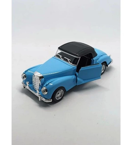 Nostaljik Klasik Metal Çek Bırak Araba Mavi Kapılar Açılır ( 1/36 Ölçek ) Mod:3 ürün görseli 1
