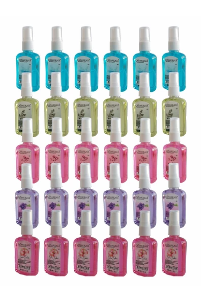 Kolonya -50 ml Sprey - (PET ŞİŞE) 30 Adet (Aqua - Zeytin - Japon Kirazı - Lavanta - Bahar Buketi ) ürün görseli 1