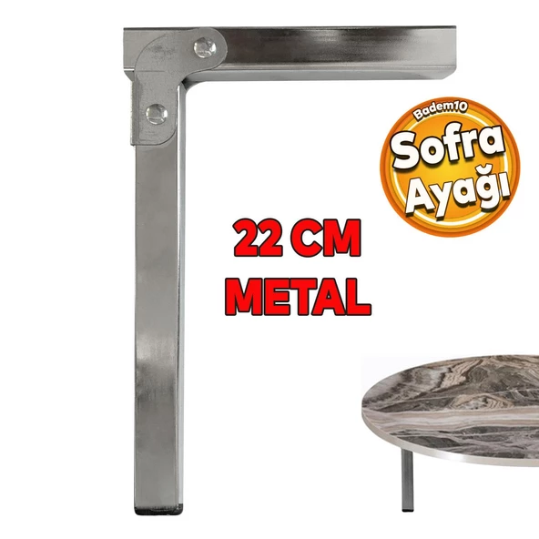 Sofra Ayağı 22 cm Metal Katlanır Siyah Taban Yer Sofrası Sini Altı Mobilya Ayak Sehpa Masa ürün görseli 1