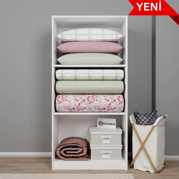 Midoser Lucas 2 Kapılı Yüklük, Yorgan, Yastık Dolabı - Mat Beyaz ürün görseli 1