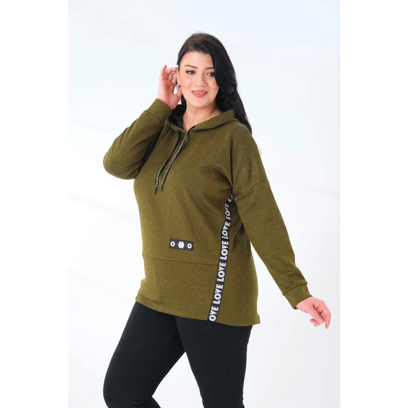 Kapüşonlu Büyük Beden Sweatshirt ürün görseli 1