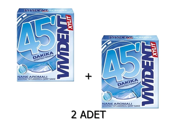 Vivident 45 Dakika Nane Aromalı Şekersiz-Tatlandırıcılı Şerit Sakız 33g (2 ADET) ürün görseli 1