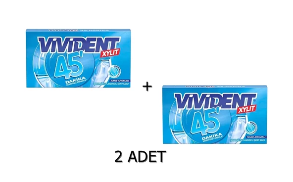 Vivident 45 Dakika Nane Aromalı Şekersiz-Tatlandırıcılı Şerit Sakız 26g (2 ADET) ürün görseli 1