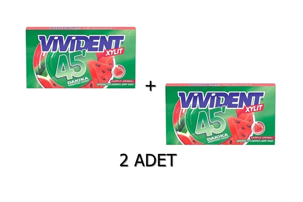 Vivident 45 Dakika Karpuz Aromalı Şekersiz-Tatlandırıcılı Şerit Sakız 26g (2 ADET) ürün görseli 1