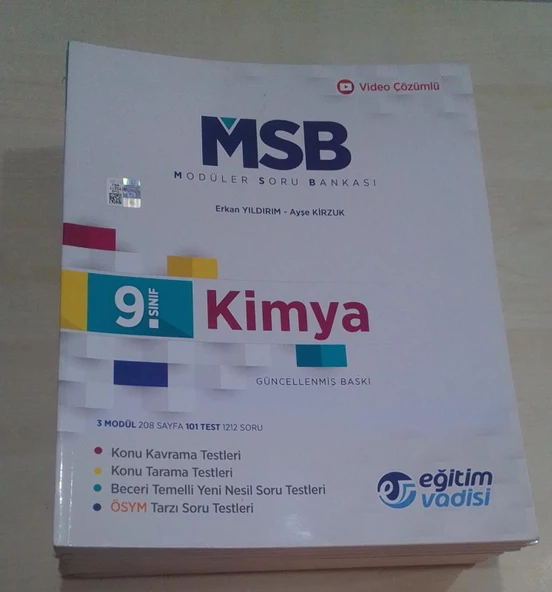 Eğitim Vadisi Yayınları 9. Sınıf Kimya Güncel MSB Modüler Soru Bankası ürün görseli 1