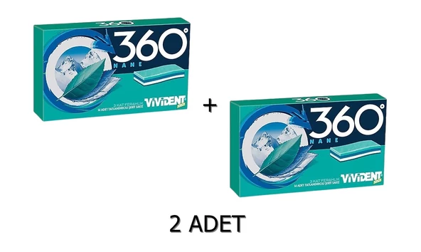 Vivident 360 Nane Aromalı Şekersiz-Tatlandırıcılı Şerit Sakız 33g (2 ADET) ürün görseli 1