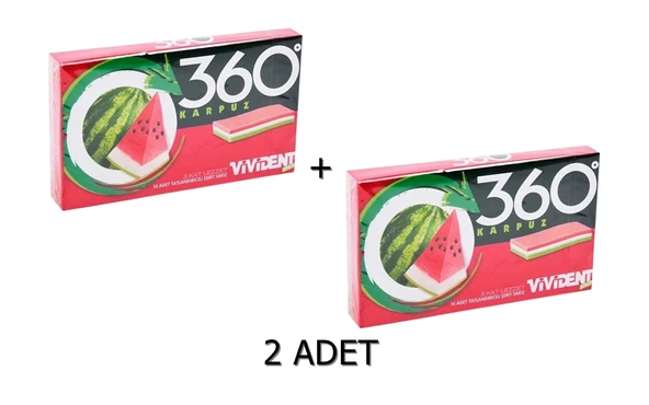 Vivident 360 Karpuz Aromalı Şekersiz-Tatlandırıcılı Şerit Sakız 33g (2 ADET) ürün görseli 1