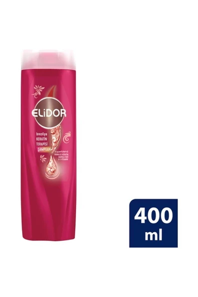 Elidor Saç Bakım Şampuanı Brezilya Keratin Terapisi Hidrolize Keratin Marula Yağı E Vitamini 400 ml ürün görseli 1