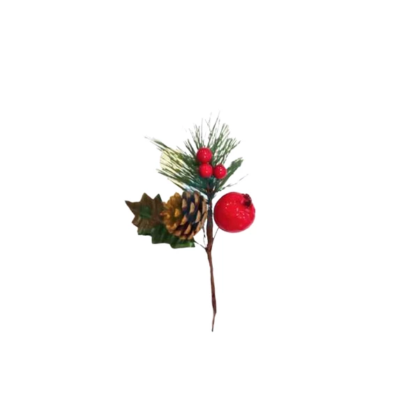 Yılbaşı Çam Dalı Berryli Kozalaklı Elmalı 18 Cm ürün görseli 1