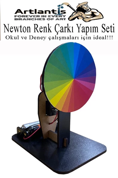Newton Renk Çarkı Yapım Seti 1 Adet 12x7x10 cm Fen Bilimleri Deney Setleri Okul Sınıf Nevton Çarkı ürün görseli 1