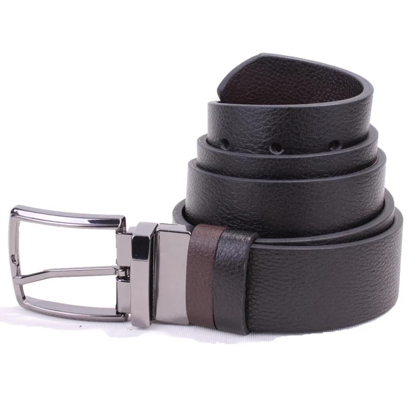 Dagoster DMK26-465DG Siyah Kahve 4 cm Çift Taraflı Hakiki Deri Erkek Kemer ürün görseli 1