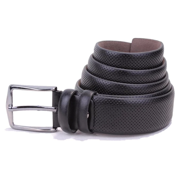 Dagoster DMK26-303 Siyah 3,5 cm Suni Deri Erkek Kemer ürün görseli 1