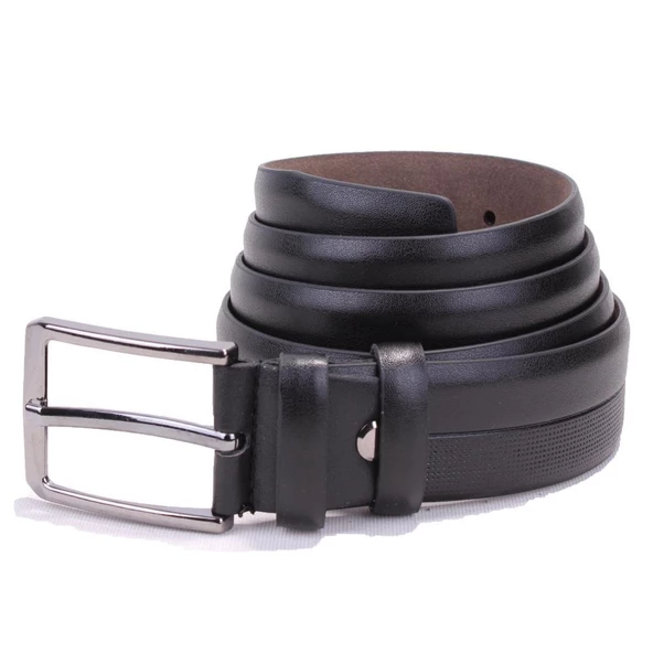 Dagoster DMK26-304 Siyah 3,5 cm Suni Deri Erkek Kemer ürün görseli 1