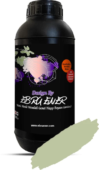 Ebru Ener Anka Vernikli Genel Yüzey Boyası Ihlamur Yeşili 1000 gr. ürün görseli 1