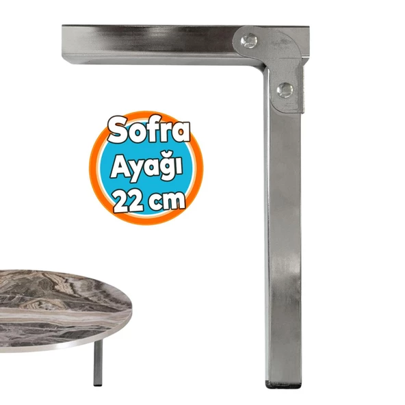 Metal Katlanır Sofra Ayağı 22 cm Siyah Taban Yer Sofrası Sini Altı Mobilya Ayak Sehpa Masa ürün görseli 1
