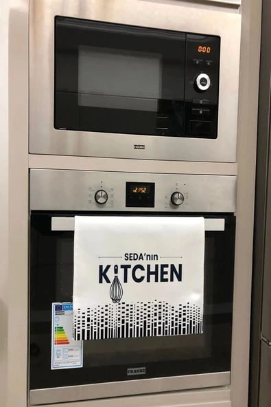 Valerine Life Kişiye İsme Özel Kitchen Mutfak Kurulama ve Fırın Beyaz El Havlusu %100 Pamuklu 35x50cm ürün görseli 1