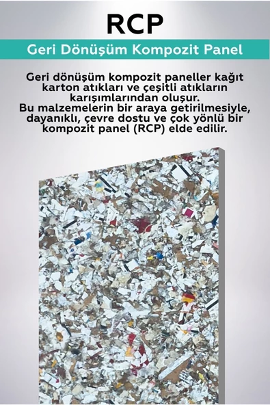 Pozy-Modüler Dekoratif Raf - Demir İskelet - Geri Dönüşüm Kompozit Panel (RCP) - Resim 8