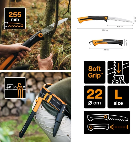 Fiskars 1000614 SW75 Xtract Bahçe Testeresi L - Resim 3