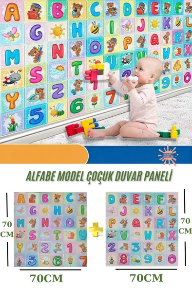 Renkli Duvarlar Çoçuk Odası Kreş Anaokulu Alfabe Model Yapışkanlı Duvar Paneli Kağıdı 1 Adet A Harfi 1 Adet D Harfi ürün görseli 1